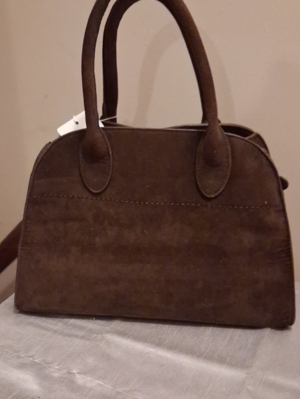 Classic Brown Suede Top-Handle Women's Bag